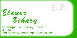 elemer bihary business card